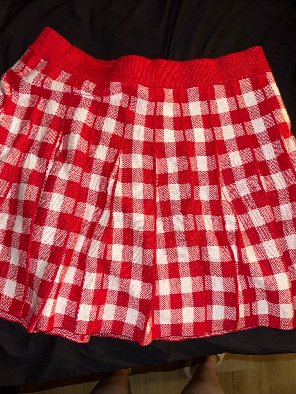 Red Gingham Pleated Skirt - Women's Classic Check
